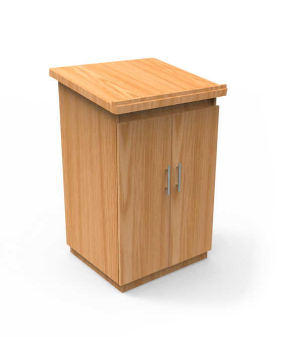 Free-Standing Wooden Cabinet Lectern
