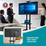 Mobile TV Stand 32"–65" Screens, Adjustable Height & AV Shelf