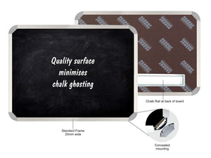 Black Chalk Board Non Magnetic Aluminium Frame 1500x1200mm