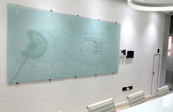 Glass Whiteboard Non Magnetic Printed 1800 x 1200mm