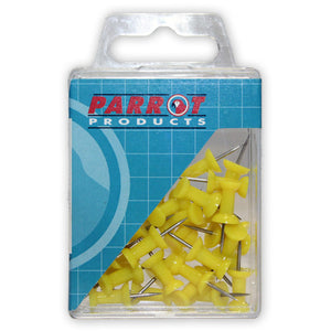 Push Pins Carded Pack 30 Yellow