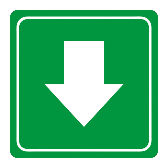 Sign Symbolic 150 x 150mm Green Arrow Sign On White Acp