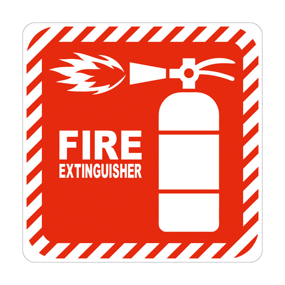Sign Symbolic 150 x 150mm Red Fire Extinguisher On White Acp