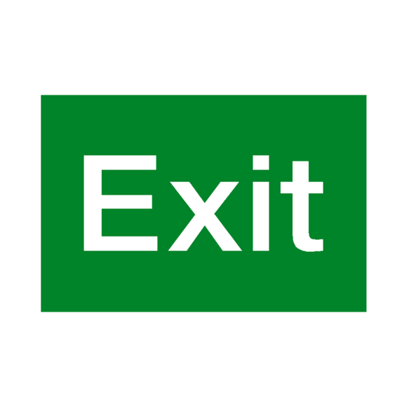 Symbolic Sign 150 x 300mm Exit Green On White Acp