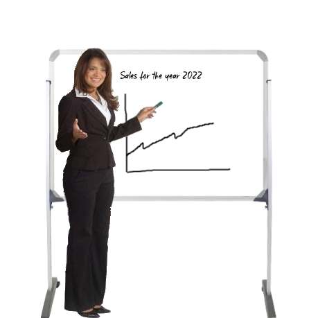 Non-Magnetic Whiteboard on Mobile Stand - Click to Select Size